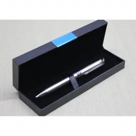 Şık Hediye Kutulu Tekli Metal Tükenmez Kalem - Gümüş Renk, Profesyonel ve Dayanıklı Yazım Deneyimi