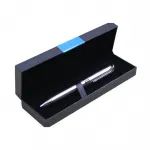 Şık Hediye Kutulu Tekli Metal Tükenmez Kalem - Gümüş Renk, Profesyonel ve Dayanıklı Yazım Deneyimi