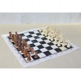 El Yapımı Ahşap Satranç Takımı - Kaliteli ve Dayanıklı 10 cm Profesyonel Satranç Taşları