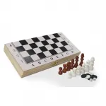 Premium Ahşap Kutulu Satranç Tavla Seti: Taşınabilir Klasik Kutu Oyunu Deneyimi 28 Cm