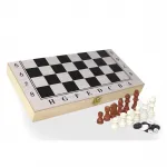 Lüks Ahşap Katlanabilir Satranç Tavla Seti | 34 cm | Tam Oyun Keyfi