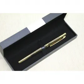 Zarif Altın Rengi Metal Lüks Tekli Tükenmez Kalem | Özel Tasarım Kurumsal Hediyelik Şık Yazı Gereci