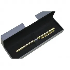 Zarif Altın Rengi Metal Lüks Tekli Tükenmez Kalem | Özel Tasarım Kurumsal Hediyelik Şık Yazı Gereci