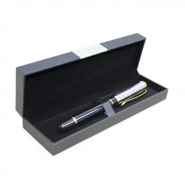 Lüks Siyah Metal Tükenmez Kalem Gold Detaylı Özel Kutusunda Şık ve Akıcı Yazım Deneyimi