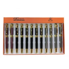 Dikaiwen Elegans Metal Gövdeli Tekli Tükenmez Kalem - Altın Detaylı, Profesyonel Kullanım için İdeal