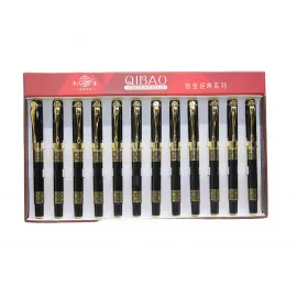 Qibao Klasik Seri Altın Detaylı Siyah Metal Tekli Tükenmez Kalem - Şık Yazım Deneyimi