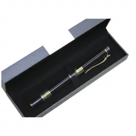 Özel Tasarım Siyah Altın Detaylı Şık Tekli Tükenmez Kalem - Kutusunda Prestijli Yazım Deneyimi