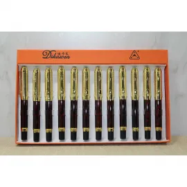 Dikawen Lüks Kahverengi Mermer Desenli Altın Kapaklı Dolma Kalem – Zarif ve Fonksiyonel Yazım Deneyimi