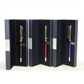 Zarif Altın Detaylı Profesyonel Tükenmez Kalem | Siyah, Kırmızı, Mavi Renk Seçenekleri ile Şık Hediye Kutulu