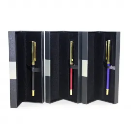 Zarif Altın Detaylı Profesyonel Tükenmez Kalem | Siyah, Kırmızı, Mavi Renk Seçenekleri ile Şık Hediye Kutulu