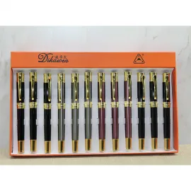 Dikawen Lüks Metal Tükenmez Kalem | Zarif Altın Detaylı Ofis ve Hediye Kalemi