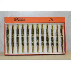 Dikawen Lüks Altın Şerit Desenli Siyah Tükenmez Kalem - Zarif ve Profesyonel Yazım Keyfi