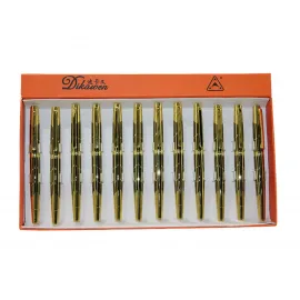 Dikawen Lüks Altın Şerit Desenli Siyah Tükenmez Kalem - Zarif ve Profesyonel Yazım Keyfi