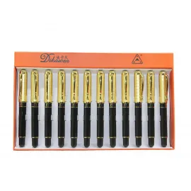 Dikaiwen Siyah Gövdeli Altın Kapaklı Lüks Tekli Tükenmez Kalem – 14 cm Zarif ve Şık Yazım Deneyimi