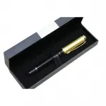 Lüks Siyah Altın Kapaklı Izgara Desenli Tükenmez Kalem Özel Hediye Kutulu