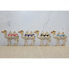 Işıltılı Swaroski Taşlı El Yapımı Deve Magnet Biblo | Dekoratif Ev Hediyelikleri