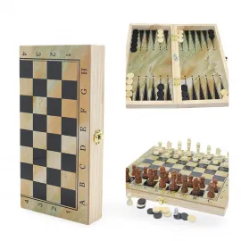 Premium Ahşap Satranç ve Tavla Seti | Katlanabilir Tasarım | Taşınabilir Zeka Oyunları