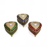 Göz Kamaştıran Swarowski Taşlı Kalp Şeklinde Dekoratif Mücevher Biblo Kutusu - Özel Tasarım