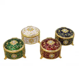 Lüks Swaroski Taşlı Dekoratif Mücevher Kutusu - El Yapımı Sırlı Biblo Koleksiyonu