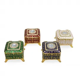 Göz Alıcı Swaroski Taşlı Dekoratif Kare Mücevher ve Biblo Kutusu