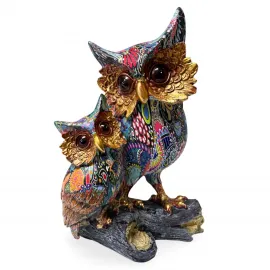 Canlı Renkli Özel Tasarım Polyester Baykuş Biblo Ev ve Ofis Dekorasyonu İçin Sanatsal Obje