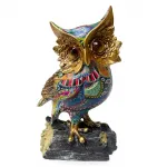 Renkli Desenli Özel Tasarım Polyester Baykuş Figürü | Ev Dekorasyonu İçin Etnik Obje