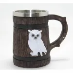 Harry Potter Hedwig Detaylı 3D Kabartmalı Ahşap Görünümlü Paslanmaz Çelik Kupa Bardak Mug