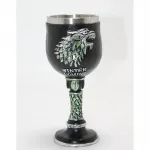 Game of Thrones House Stark Kurt Logolu 3D Kabartmalı Paslanmaz Çelik Kadeh Bardak