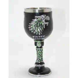 Game of Thrones House Stark Kurt Logolu 3D Kabartmalı Paslanmaz Çelik Kadeh Bardak