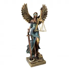 Kanatlı Adalet Biblosu: Hukukun Sembolü Lady Justice Temalı Dekoratif Ofis ve Ev Objesi