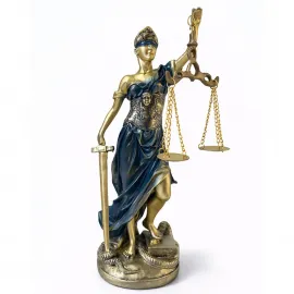 Şık Polyester Adalet Biblosu Themis Figürü Ofis Ev Dekorasyonu Hukuk Bürosu İçin İdeal Obje