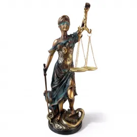 Zarif Polyester Adalet Biblosu - Lady Justice Temalı Dekoratif Ofis ve Ev Objesi