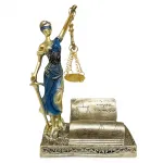 Hukuk Temalı Adalet Figürü Polyester Kartvizitlik Ofis ve Ev Dekorasyonu Biblo