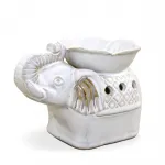 Zarif Seramik Fil Tasarımlı Buhurdanlık | Dekoratif Ortam Kokusu Difüzörü ve Mum Standı