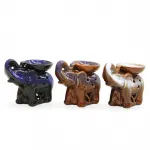 Göz Alıcı Parlak Sırlı Seramik Filli Buhurdanlık Koku Lambası ve Dekoratif Ev Objesi