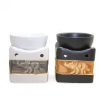 El Yapımı Fil Desenli Seramik Buhurdanlık | Dekoratif Esansiyel Yağ Difüzörü Oda Kokusu