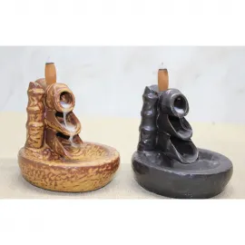 Dekoratif Seramik Geri Akış Tütsülük Şelale Efektli Meditasyon ve Rahatlama Odası Objeleri