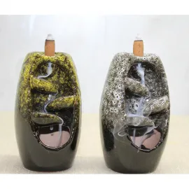 Seramik Geri Akış Şelale Tütsülük | Dekoratif Meditasyon Biblosu | Modern Ev Objeleri