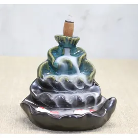 El Yapımı Seramik Geri Akış Şelale Tütsülük - Ev ve Ofis İçin Zen Dekorasyonu