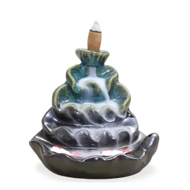 El Yapımı Seramik Geri Akış Şelale Tütsülük - Ev ve Ofis İçin Zen Dekorasyonu