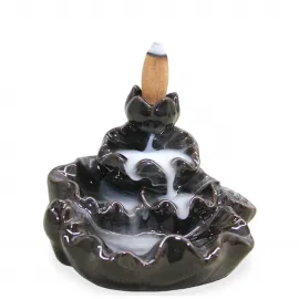 Lotus Tasarım El Yapımı Seramik Geri Akış Tütsülük Şelalesi – Dekoratif ve Meditatif Buhurdanlık