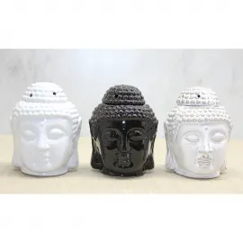 Zarif Seramik Buda Kafa Buhurdanlık | Ev ve Yoga Ortamı İçin Dekoratif Obje