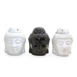 Zarif Seramik Buda Kafa Buhurdanlık | Ev ve Yoga Ortamı İçin Dekoratif Obje