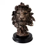 Zarif Polyester Aslan Büstü Dekoratif Figürü: Ev ve Ofis İçin Güçlü Liderlik Simgesi