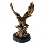 Zarif Bronz Görünümlü Kanatları Açık Kartal Biblosu Ev ve Ofis Dekorasyonu İçin Polyester Figür
