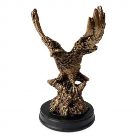 Zarif Bronz Görünümlü Kanatları Açık Kartal Biblosu Ev ve Ofis Dekorasyonu İçin Polyester Figür