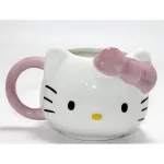 Şirin 3D Hello Kitty Tasarımlı Porselen Kupa Bardak – Pembe Saplı Özel Koleksiyon