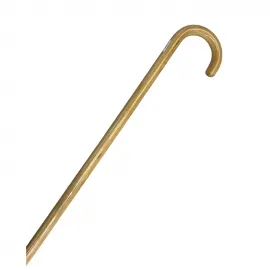 Doğal Ahşap Bambu Görünümlü Ergonomik Kavisli Saplı Şık Yürüme Bastonu 90 cm