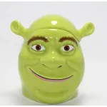 Shrek Temalı 3D Porselen Kapaklı Kupa Bardak | Eğlenceli Mutfak Dekorasyonu Hediye