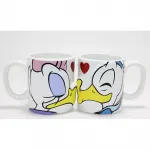 Donald ve Daisy Duck Aşk Dolu Öpüşen İkili Kupa Bardak Seti - Romantik Sevgili Hediyesi